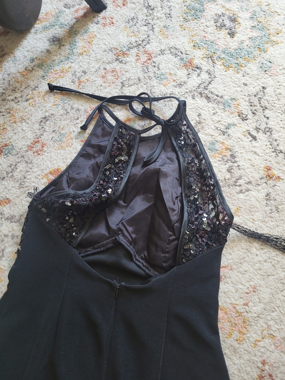 Vintage Y2k Betsy & Adam Black Beaded Prom Evening Dress - Picture 7 of 10